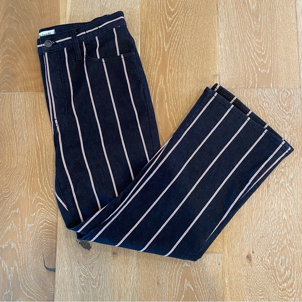 NWT Madewell Striped Cropped Flare Jeans